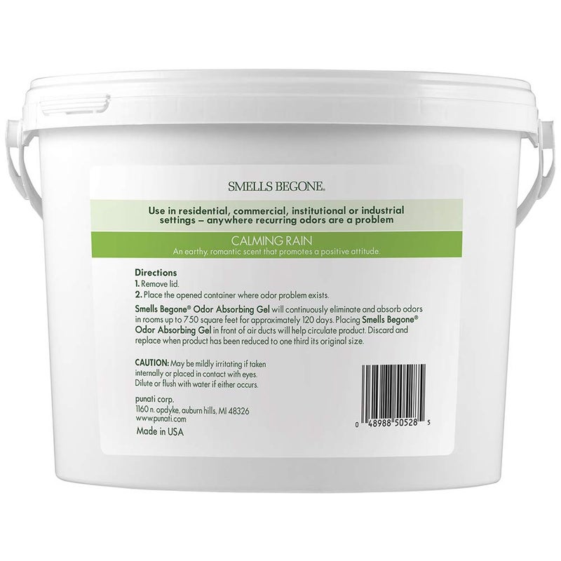 SMELLS BEGONE 1-Gallon Odor Absorber Gel - Air Freshener & Odor Eliminator for Homes, Garages & Commercial Buildings - Industrial Size - Calming Rain Scent - Image 2